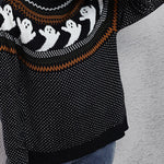 women's halloween ghost retro polka dot long sleeve knitted sweater