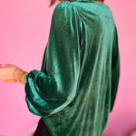 Women's Gold Velvet Long Sleeve Top V Neck Shirt