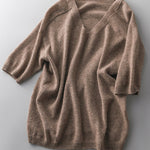 Urban Solid Color V-Neck Knitting Pullover