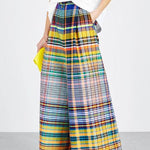 Stylish Selection Wide Leg Loose Checkerboard Printed Casual Pants Bottoms