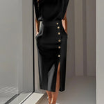 High Waisted Loose Split-Front Split-Joint Skirts