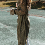 Knit Hollow out Open Front Long Cardigan