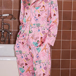 Pink Furniture Print Home Long-sleeved Two-piece Set