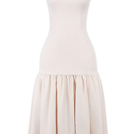 Graceful Silhouette Square Neck Wide Strap Drop Waist Midi Dress