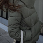 Stand Collar Zipper Windproof Cotton Coat