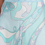 Satin Unique Print Halter Top and Irregular Midi Skirt Set