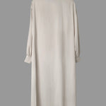 High-Low Long Sleeves Buttoned Drawstring Pleated Pockets Solid Color Lapel Midi Dresses