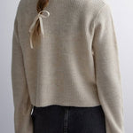Solid Color Loose Long Sleeve Lace-up Knitted Cardigan