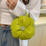 Flower Shape Pleated Split-Joint Bags Crossbody Bags Handbags Tote Bags