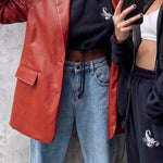 Bershka Oversized Faux Leather Blazer