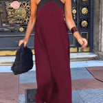 Stylish Crossover Backless Sleeveless Loose Maxi Dress