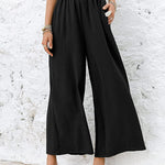 Simple Wide Leg Loose Elasticity Casual Pants Bottoms
