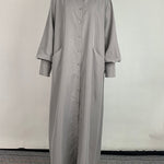 Long Sleeves Loose Solid Color Split-Joint Split-Side Lapel Maxi Dresses Shirt Dress
