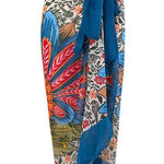 Margovil V Neck Bow Shoulder One-piece Swimwear and Wrap Cover Up Skirt Printed Set