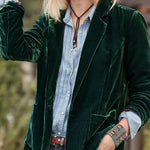 Gold velvet crop top small suit jacket