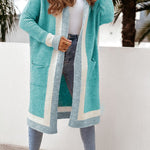 Autumn and winter casual all-match hooded long cardigan sweater jacket