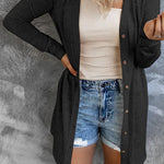 Casual Button Front Open Front Cover Up