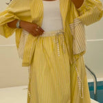 Yellow striped casual set