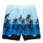 Palm Leaf Print Tank Top & Tropical Print Swim Shorts