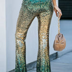 Slim Fit Sequin Ombre Wide Leg Pants