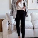 Chicest Open Front Pocketed Sequin Blazer Coat