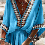 Bohemian Beach Print Kimono Romper