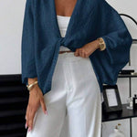 Knitted cardigan with batwing sleeves