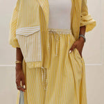 Yellow striped casual set