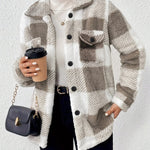 Lina ��� Cozy Plaid Knit Jacket