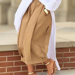 Loose Solid Color Capri-Pants Cropped Trousers