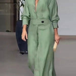 Waist long sleeve irregular shirt dress