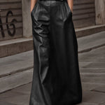 A-Line Loose Belted Solid Color Skirts Bottoms