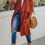 Fireside Pocketed Oversized Drape Neckline Knit Cardigan