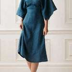 Elegant Ink  Linen Dress