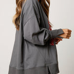 Christmas Candy Cup Sequined Casual Loose Sweatshirt