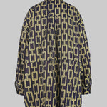 High-Low Long Sleeves Printed Split-Joint Blouses