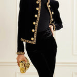 Long Sleeves Buttoned Round-Neck Jackets Outerwear
