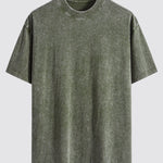 Basic Washed Distressed Drop Shoulder Oversize T-Shirt