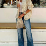 Margovil Crewneck Zipper Up Sequin Jacket