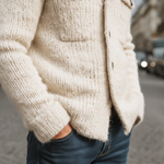 Men's Classic Solid Color Stand Collar Button Cardigan