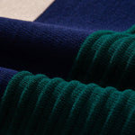 Textured Color Block Knit Polo & Slim Fit Tapered Trousers