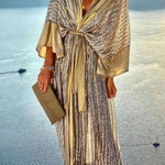 Dreamy Evenings Retro Court Style Kimono Party Maxi Dress