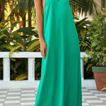 Sleeveless halter neck sexy open back solid color dress