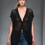 Women's Minimalist Knitted Mesh Short-sleeved Single-breasted Cardigan
