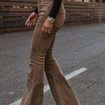 Corduroy Pocketed Flare Pants