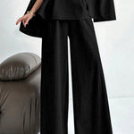 High Waisted Loose Solid Color Split-Joint Pants Trousers