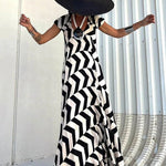 Fresh Breeze Ethnic Unique Print Ruffle Sleeve A-line Maxi Dress