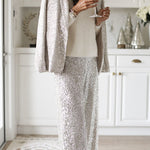 Special Treat Sequin Lapel Party Loose Blazer
