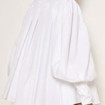 Loose Over Size Buttoned Solid Color High Neck Blouses&Shirts Tops