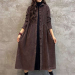 Original Solid Corduroy Lapel Dress